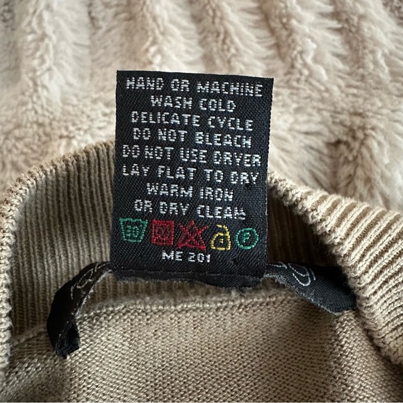 Silk Cotton Crewneck Sweater Beige Men’s XL Lightweight Luxury Knit - Picture 6 of 10